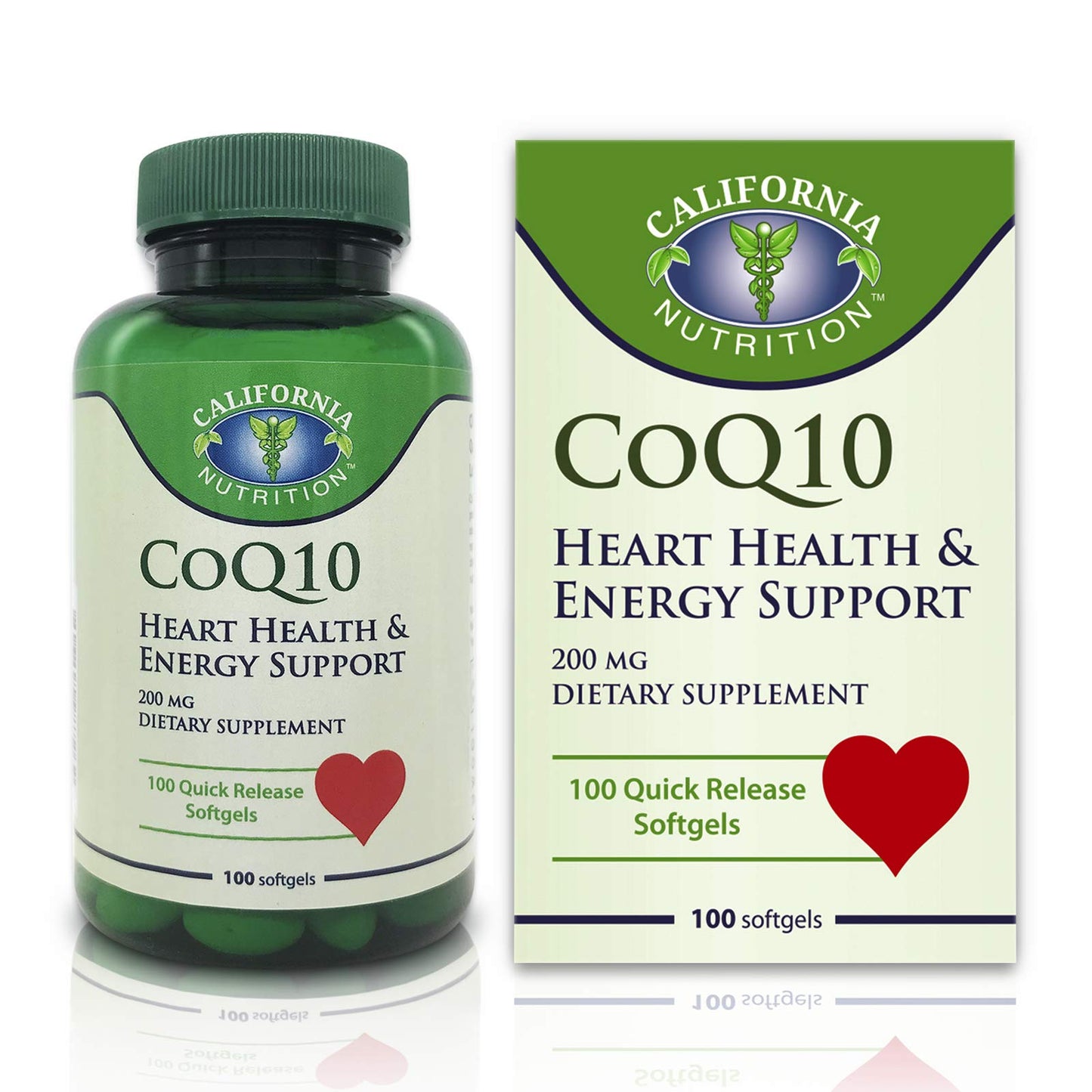California Nutrition CoQ10 200mg Softgels – High-Absorption CoQ10 (100-Count)