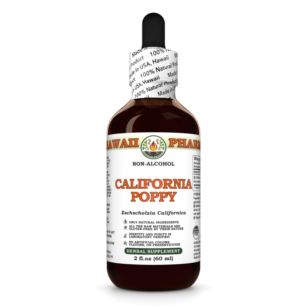 California Poppy Alcohol-Free Liquid Extract – Nervous System Support | HawaiiPharm 2 oz