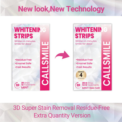 CALLSMILE Teeth Whitening Strips Kit – 16 Treatments (32 Strips) for Sensitive Teeth