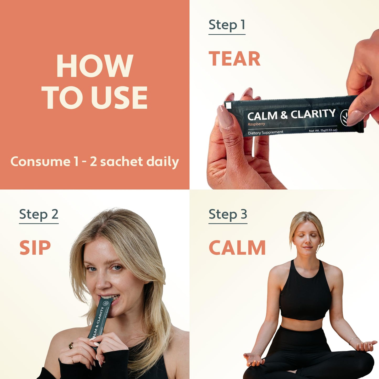 Calm & Clarity Raspberry Liquid Shot – Fast-Acting Calm (15-count)