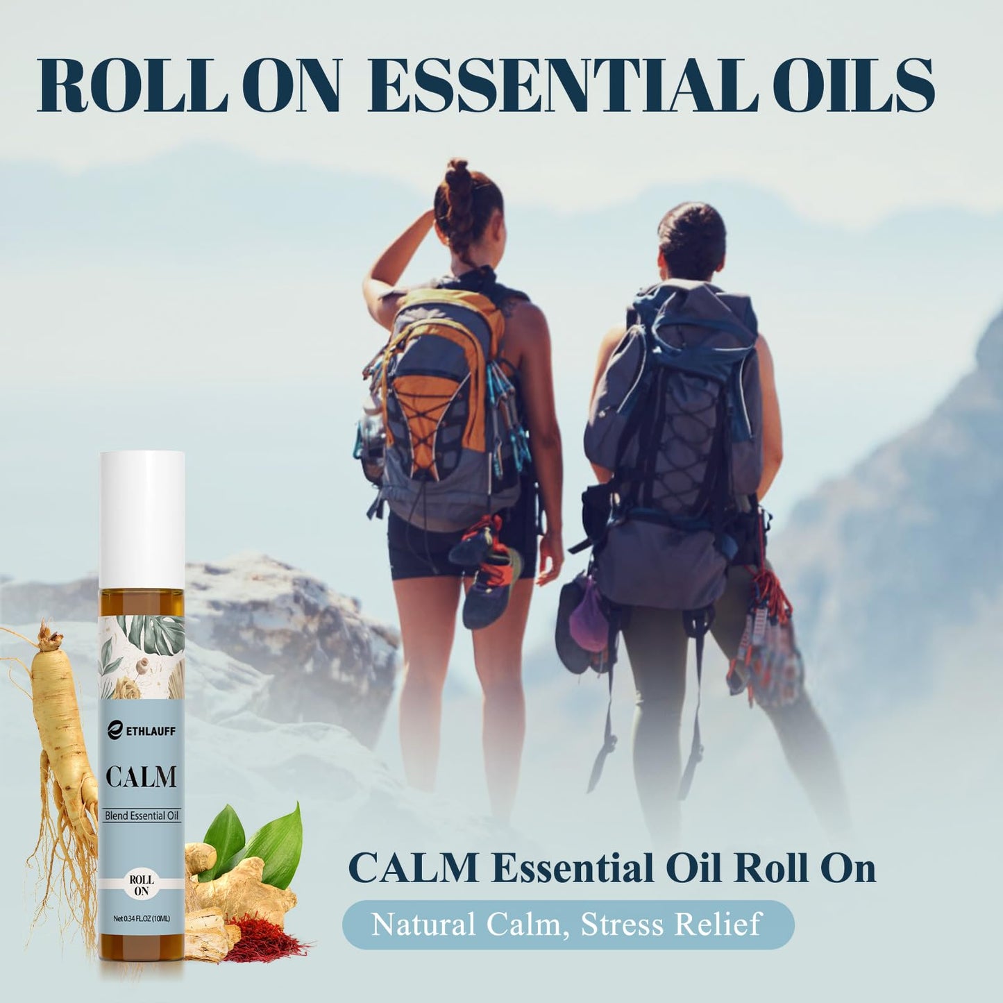 Calm Essential Oil Roll-On – Aromatherapy for Stress Relief, Relaxation & Self-Care Gift