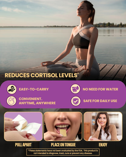Calm KSM-66 Ashwagandha Strips | Stress & Focus | Honey Lemon | 60 Pack