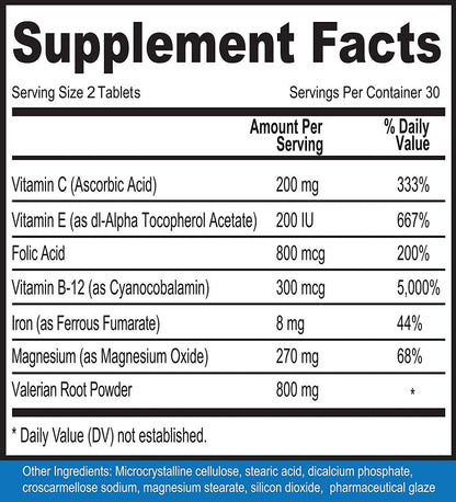 Calm Legs Natural for Natural Itching, Crawling, Tingling and Agitated Leg with Iron, Magnesium, and Valerian Root (60 Tablets)…