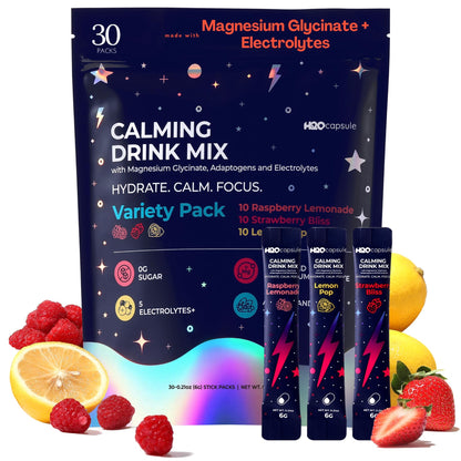 Calm Magnesium Glycinate Electrolyte Drink Mix – Sugar Free, 30 Servings