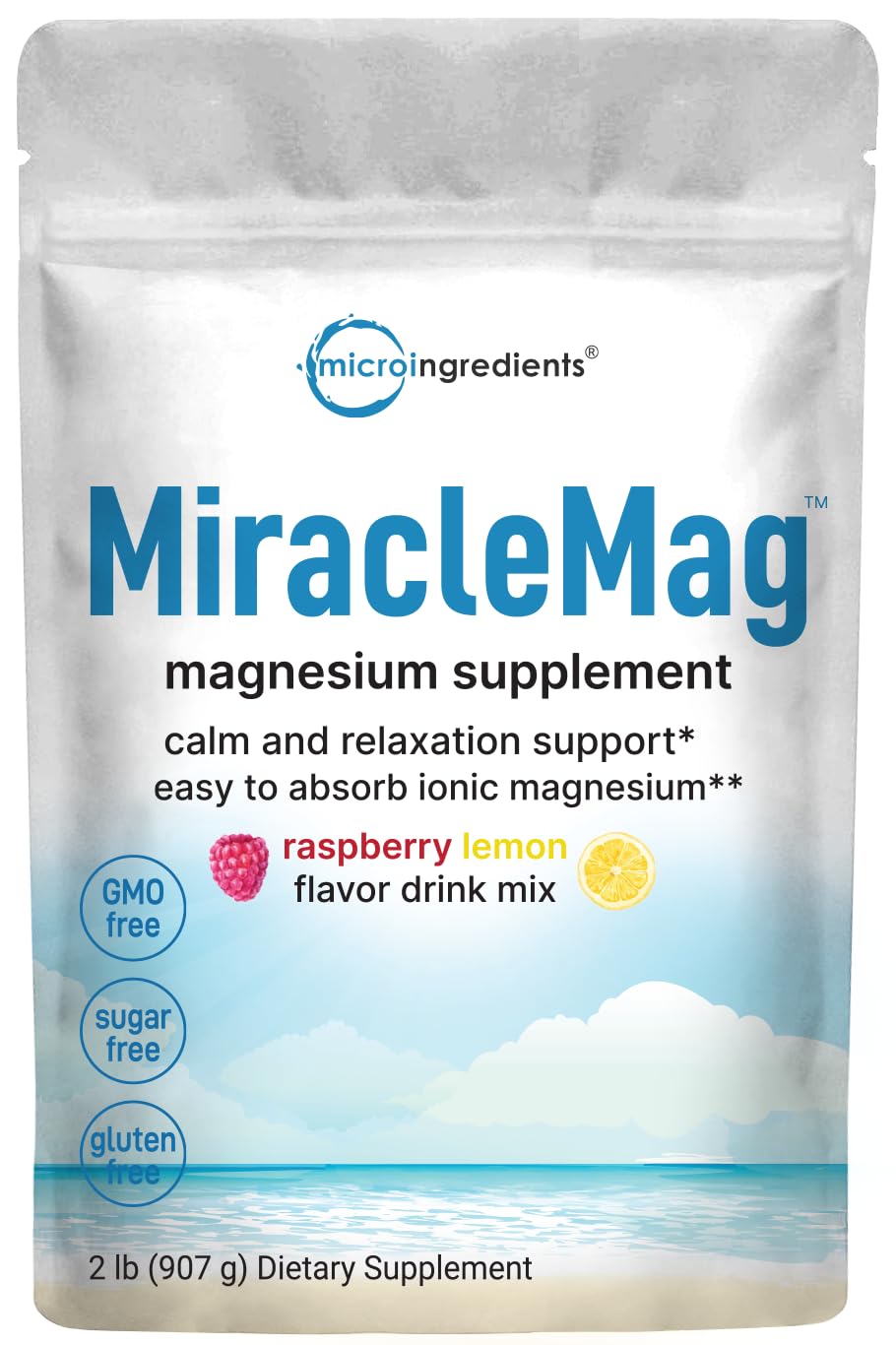 Calm Magnesium Powder 2lbs | Magnesium Citrate, Raspberry Lemon