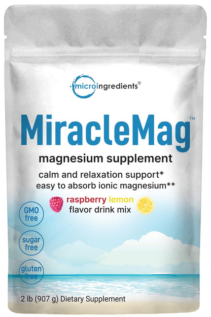 Calm Magnesium Powder 2lbs | Magnesium Citrate, Raspberry Lemon