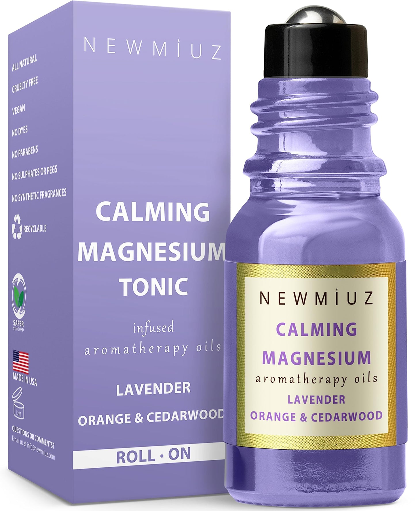 Calm Magnesium Roller - Lavender Orange Cedarwood Essential Oil Roll-On