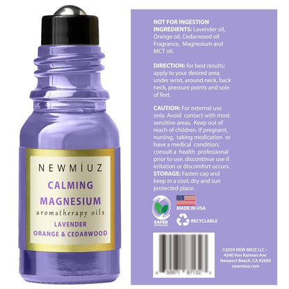 Calm Magnesium Roller - Lavender Orange Cedarwood Essential Oil Roll-On