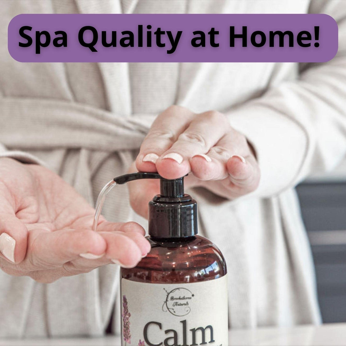 Calm Massage Oil with Lavender & Roman Chamomile – All-Natural, Nut-Free, 8oz | Brookethorne Naturals