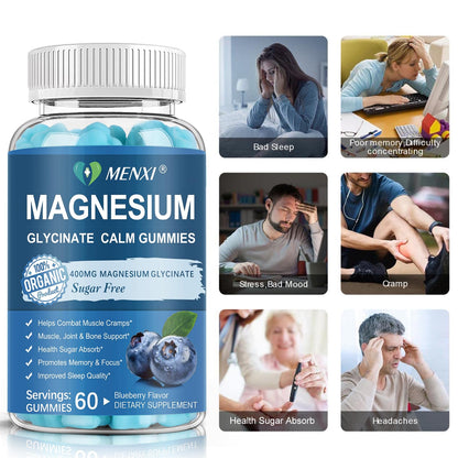 Magnesium Gummies 600mg per Serving | Glycinate 400mg + Malate 200mg