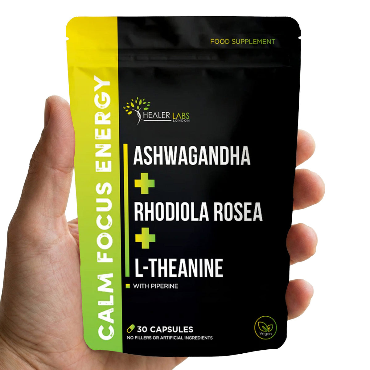 Ashwagandha + Rhodiola Rosea +  L-Theanine Healer Labs London