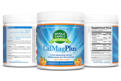 CalMag Plus Calcium Magnesium Powder with Vitamin C & D3 – Gluten Free, Non-GMO, Orange Tangerine Flavor