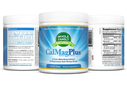 CalMag Plus Calcium Magnesium Powder with Vitamin C & D3 – Gluten Free, Non-GMO