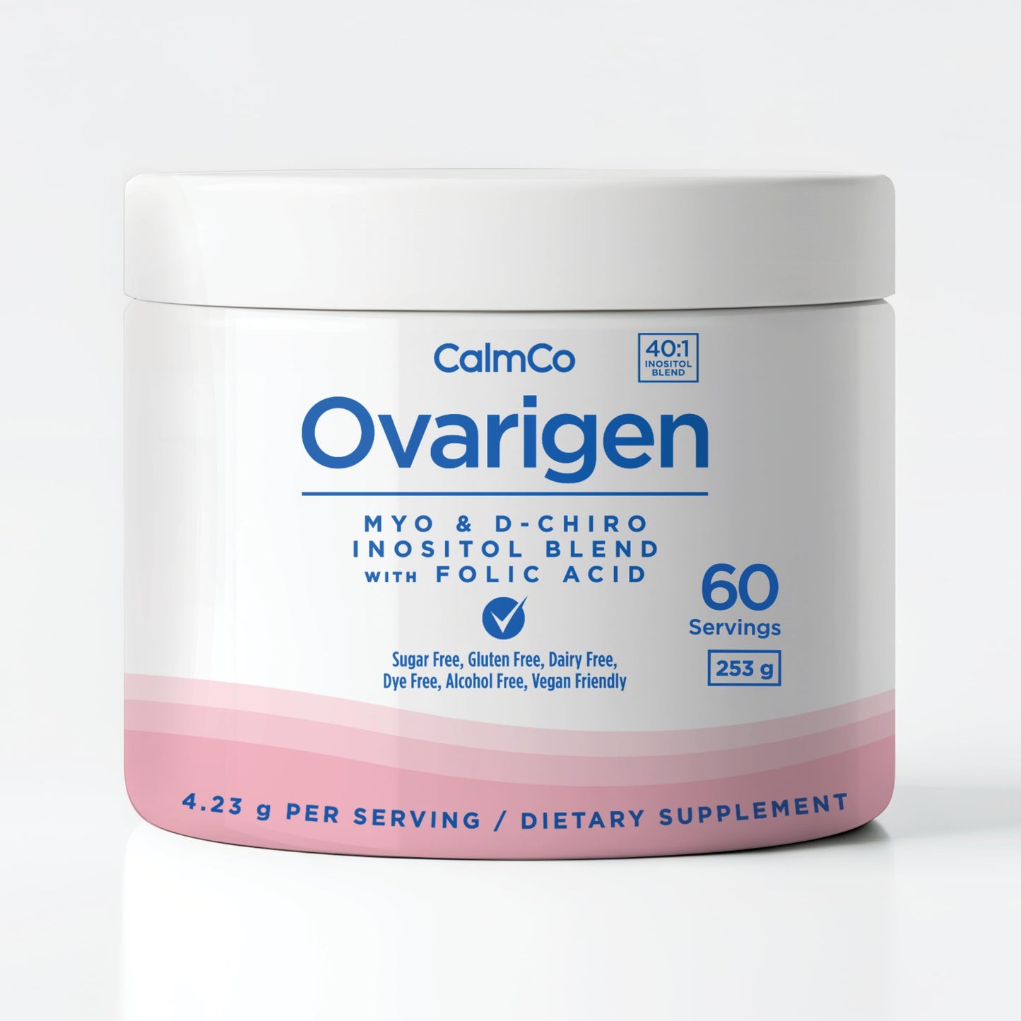 CalmCo Ovarigen Myo & D-Chiro Inositol Blend Powder 40:1 – 60 Servings for PCOS Support & Hormone Balance