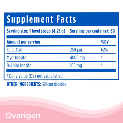 CalmCo Ovarigen Myo & D-Chiro Inositol Blend Powder 40:1 – 60 Servings for PCOS Support & Hormone Balance
