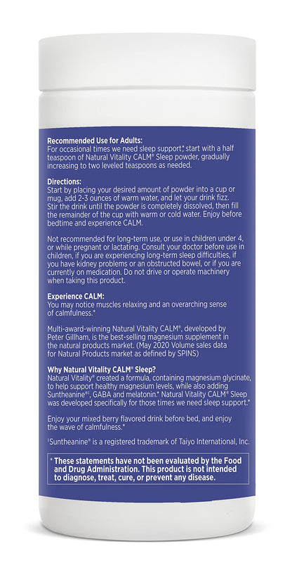 Natural Vitality Natural Calm Specifics CALMFUL SLEEP (Mixed Berry Flavor) 6 oz