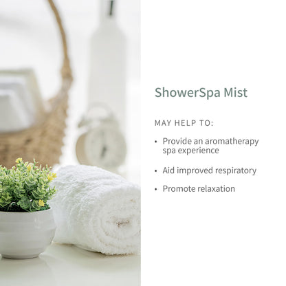 European Spa Source Lavender + Eucalyptus ShowerSpa Mist Spray for Aromatherapy, at Home Spa Experience, Sinus Congestion Relief, and Tension Relief, 4 fl oz.