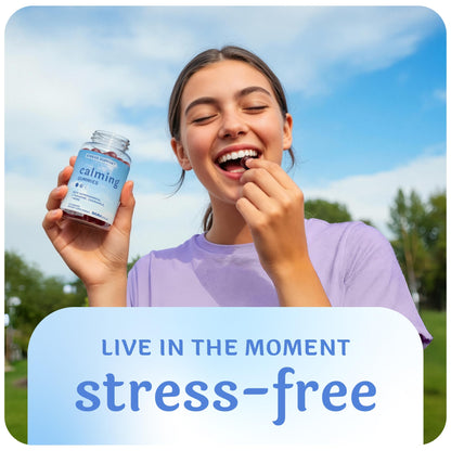 Calming Ashwagandha Gummies for Teens – 60 Count | Stress Relief with Theanine & GABA