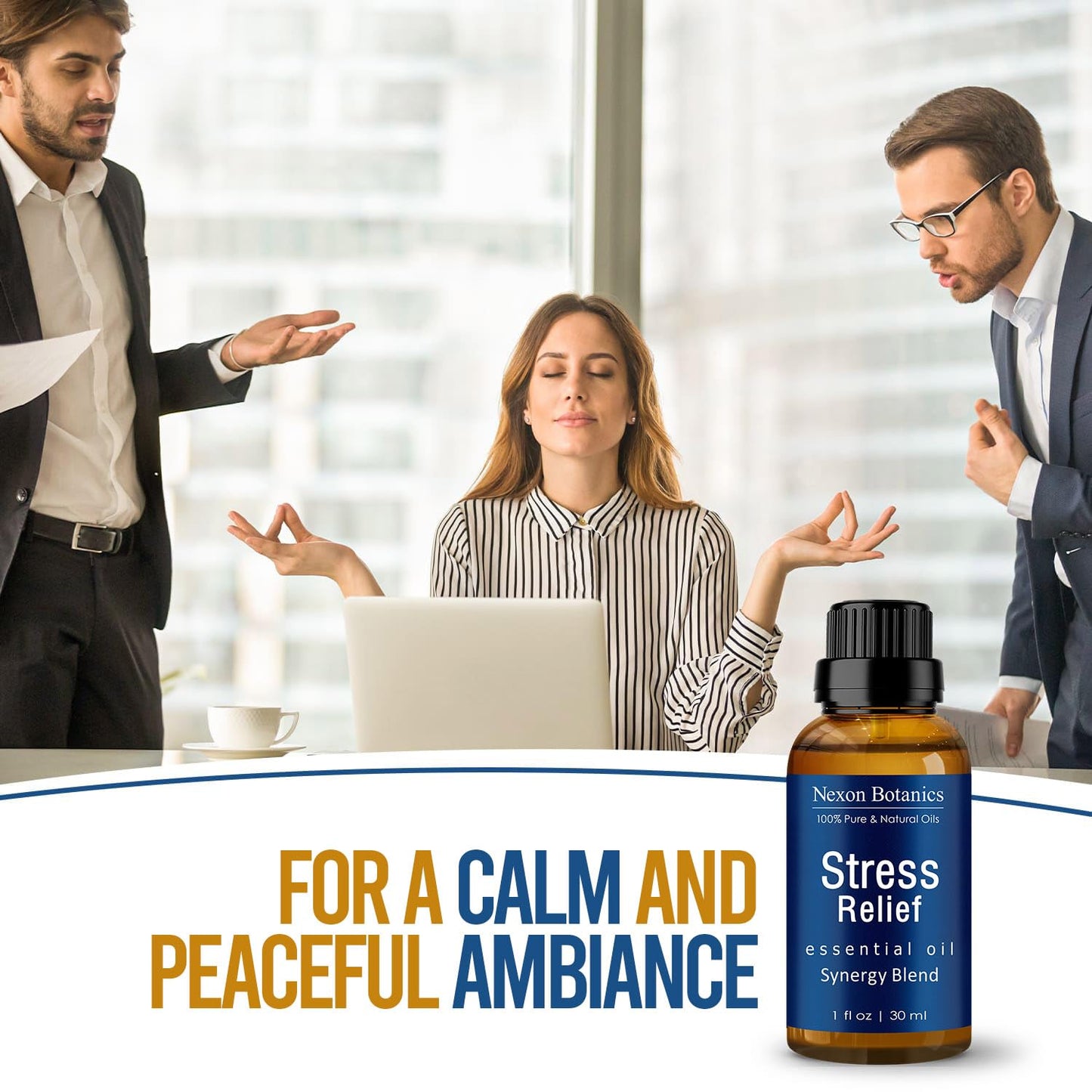 Stress Relief Essential Oil Blend 30 ml – Calm Diffuser Oil | Nexon Botanics