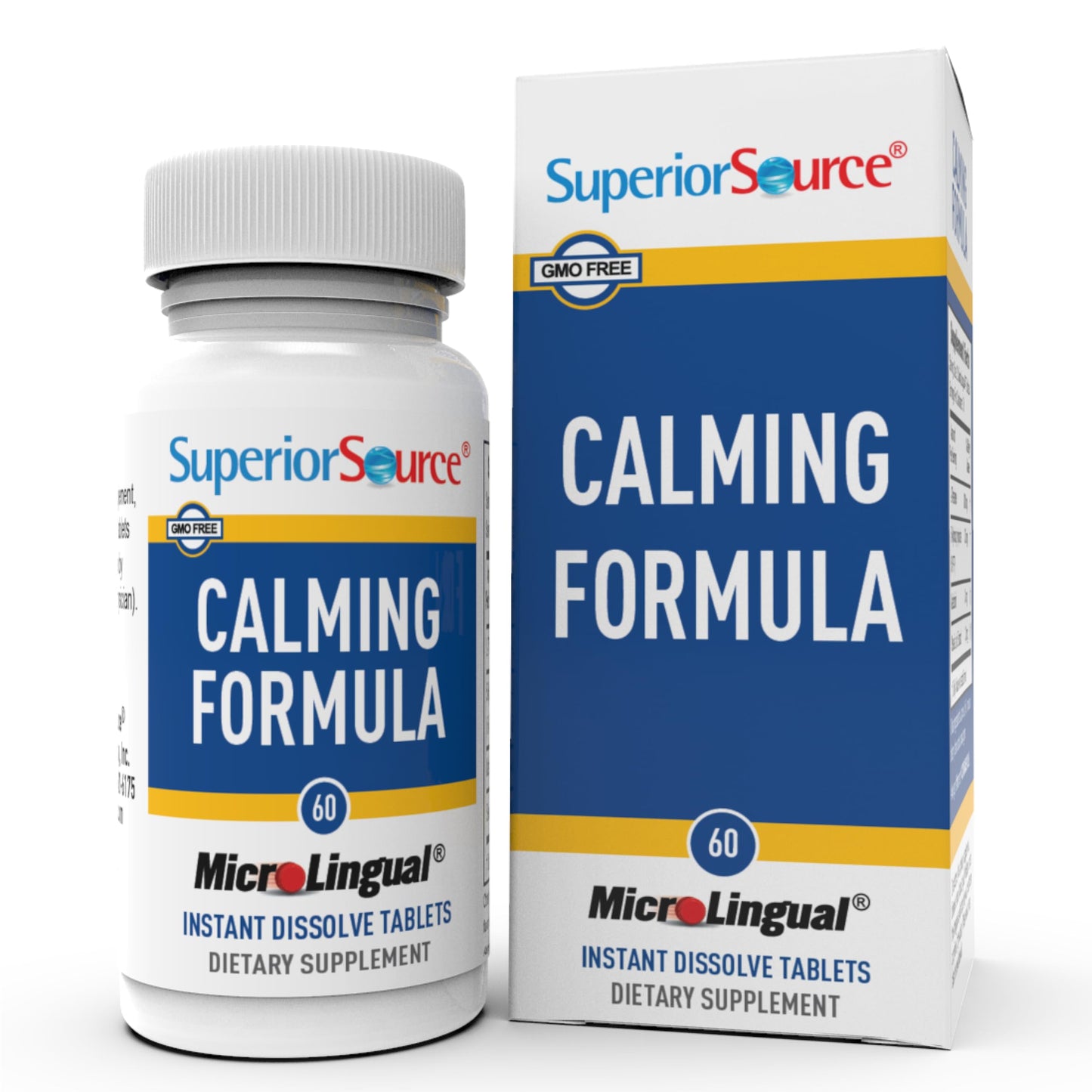 Superior Source Calming Formula – L-Theanine, 5-HTP & Melatonin MicroLingual Tablets (60 Ct) – Non-GMO