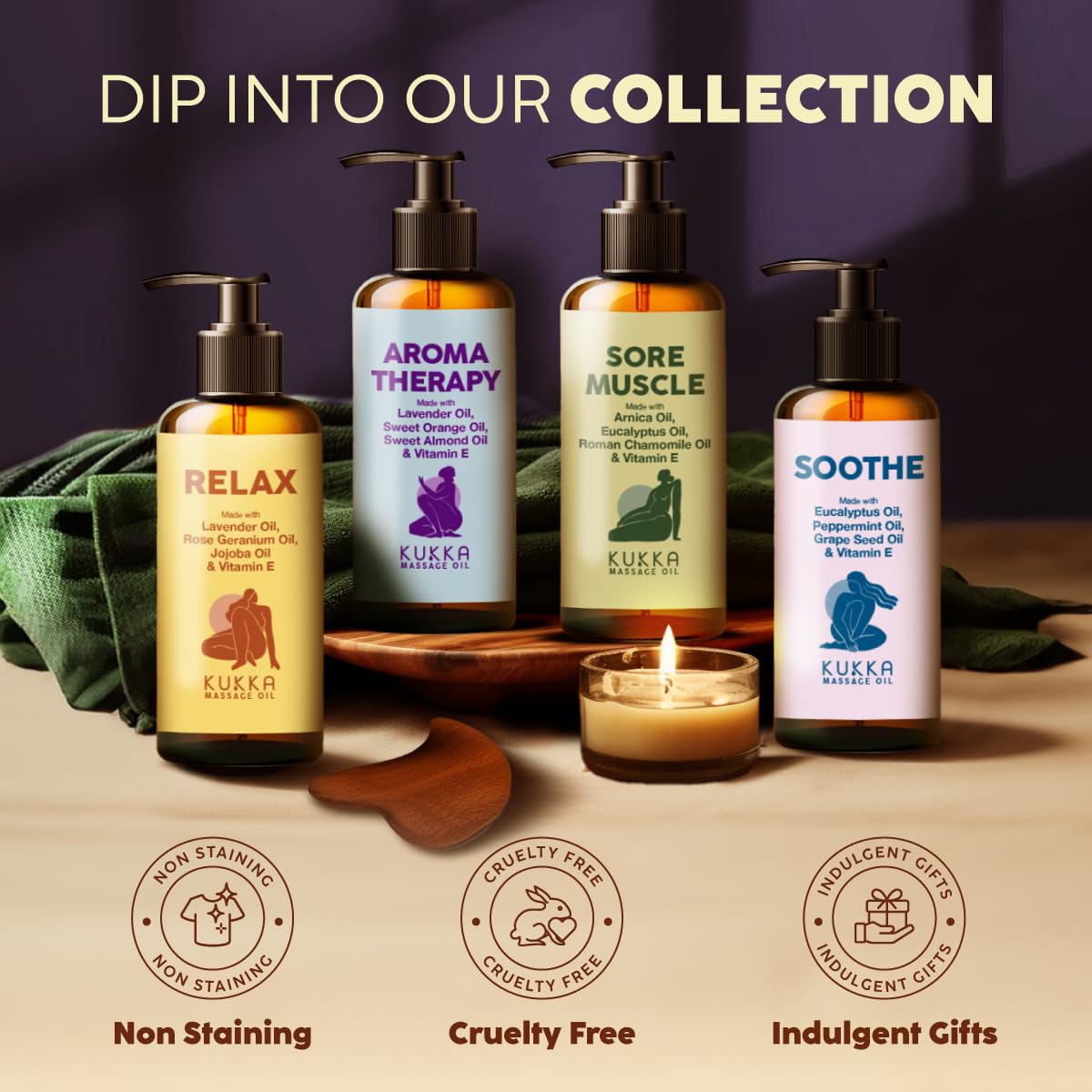 KUKKA Aromatherapy Massage Oil for Sore Muscles Non-Greasy All Skin Types