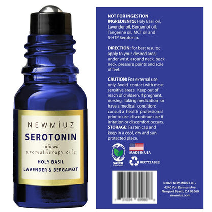 MIUZ Calming Roll On Essential Oil Blend – Anti-Stress Lavender, Bergamot & Holy Basil (10ml)