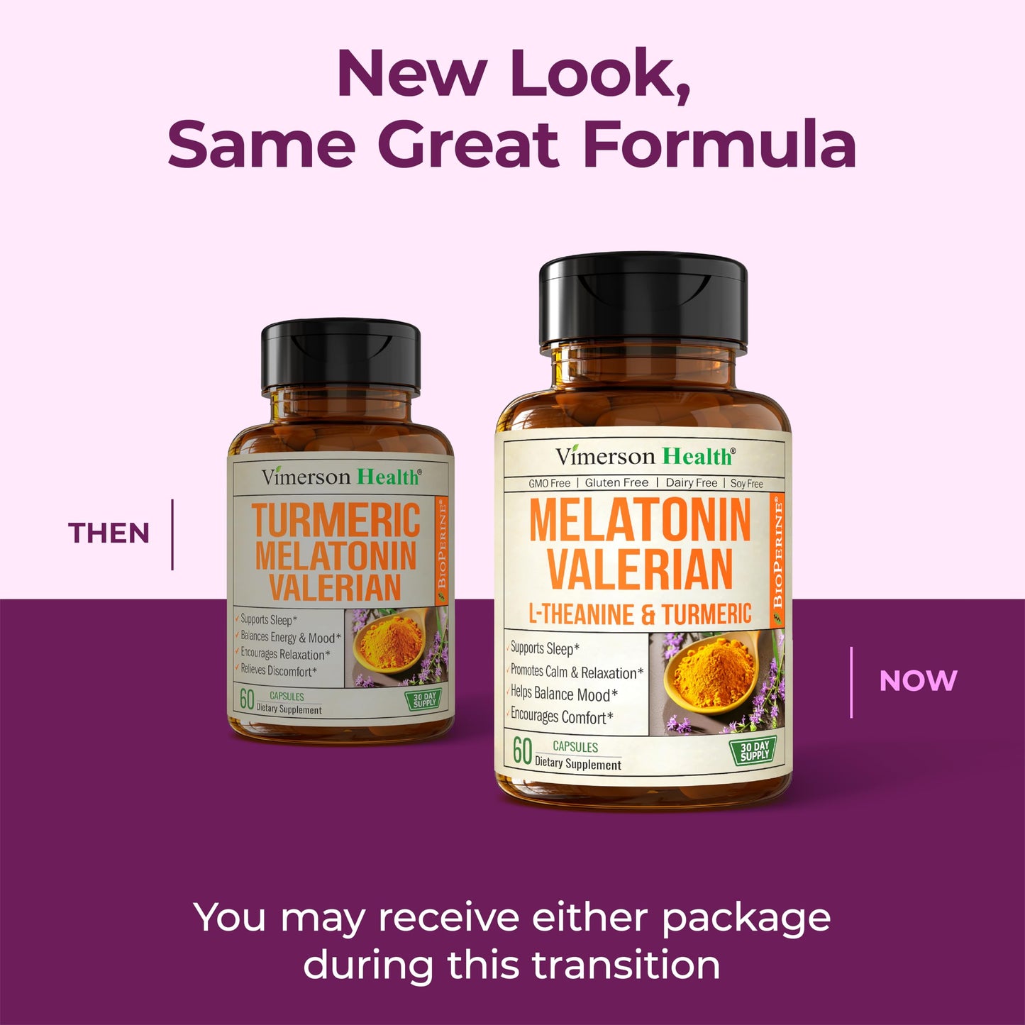 Melatonin Sleep Aid with L-Theanine, Valerian & Turmeric • 60 Capsules