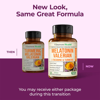 Melatonin Sleep Aid with L-Theanine, Valerian & Turmeric • 60 Capsules