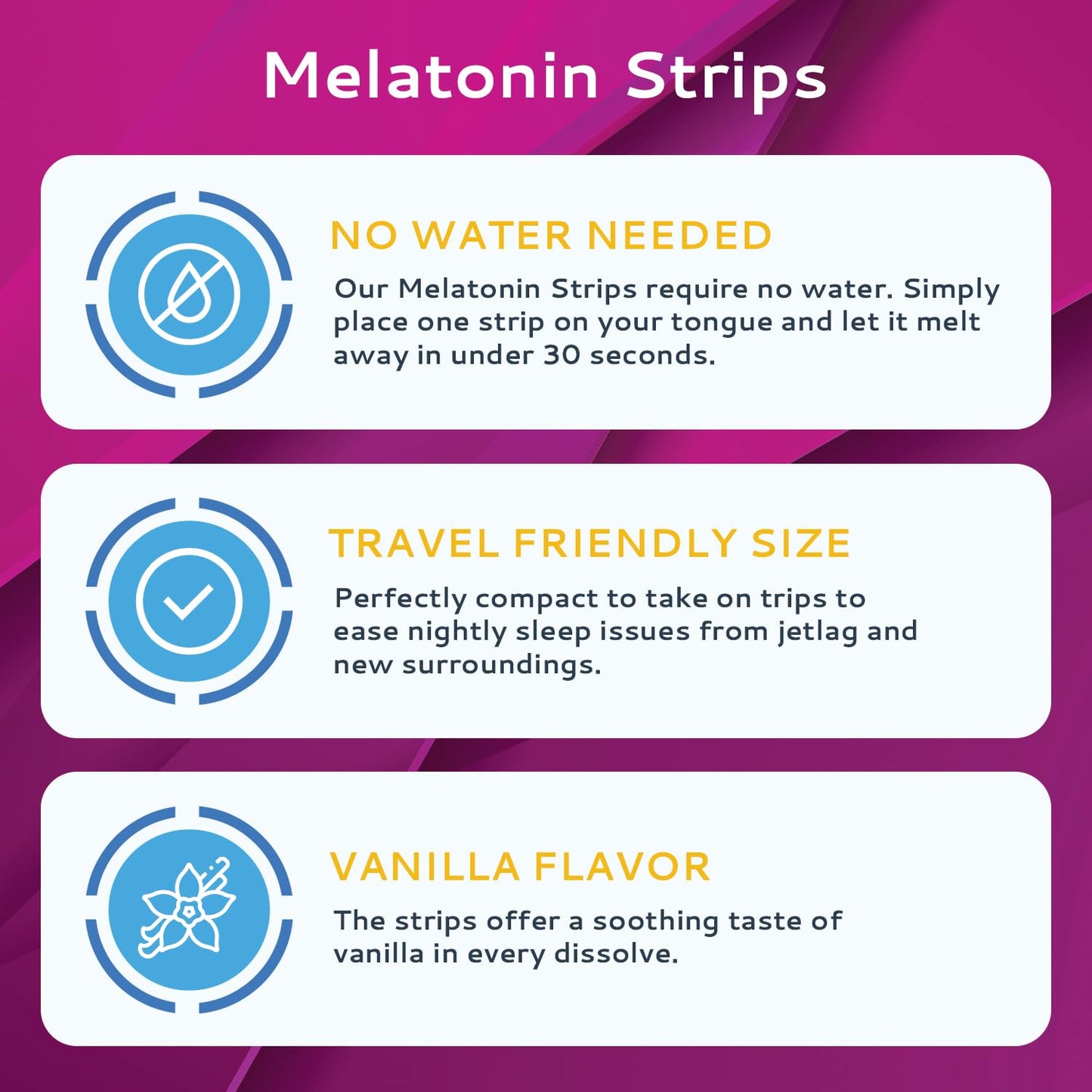 CALMOUR 100 Melatonin Strips – 3mg Fast-Dissolving Sleep Aid