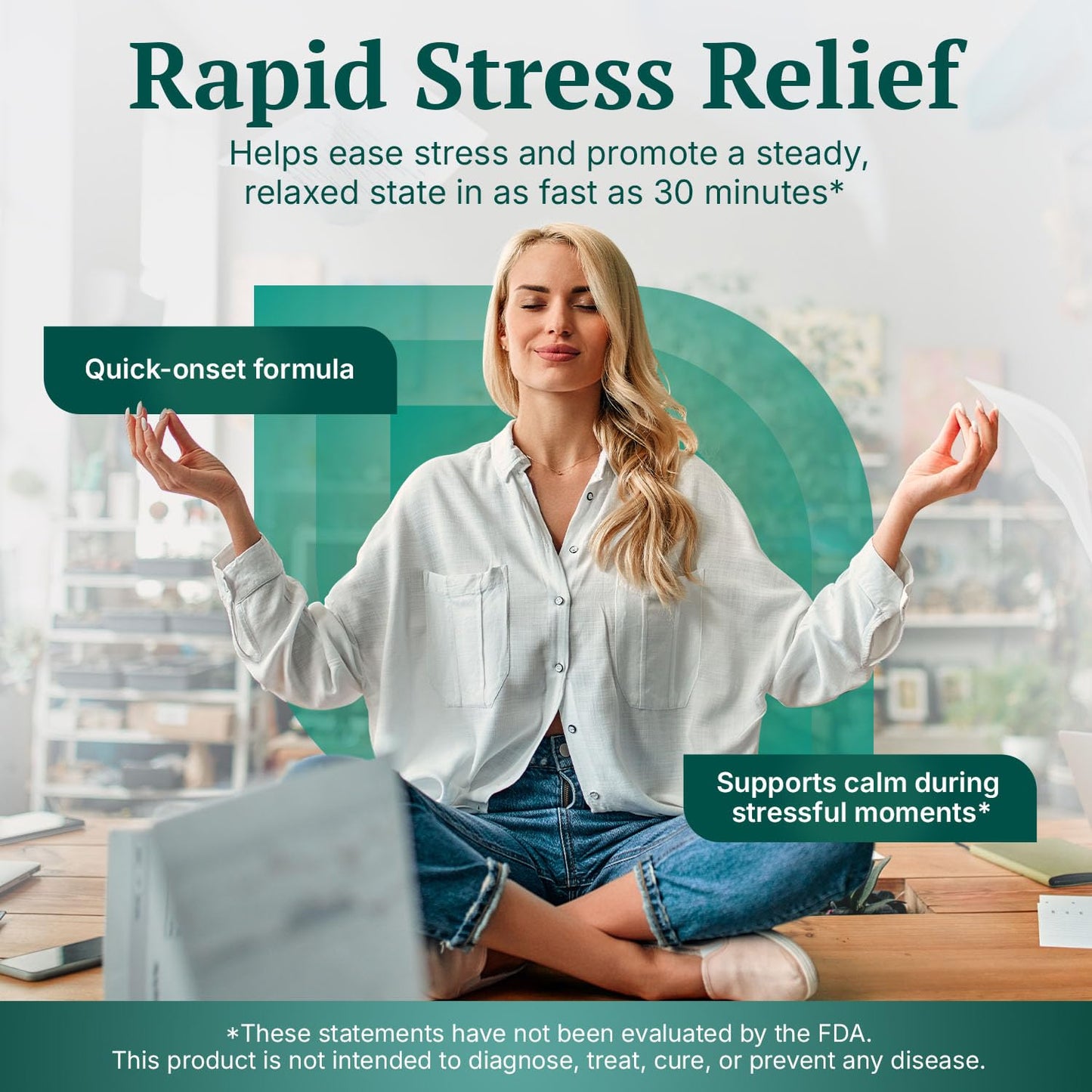 Anti Stress Supplements – 30 Count Capsules | Calming Pills for Adults