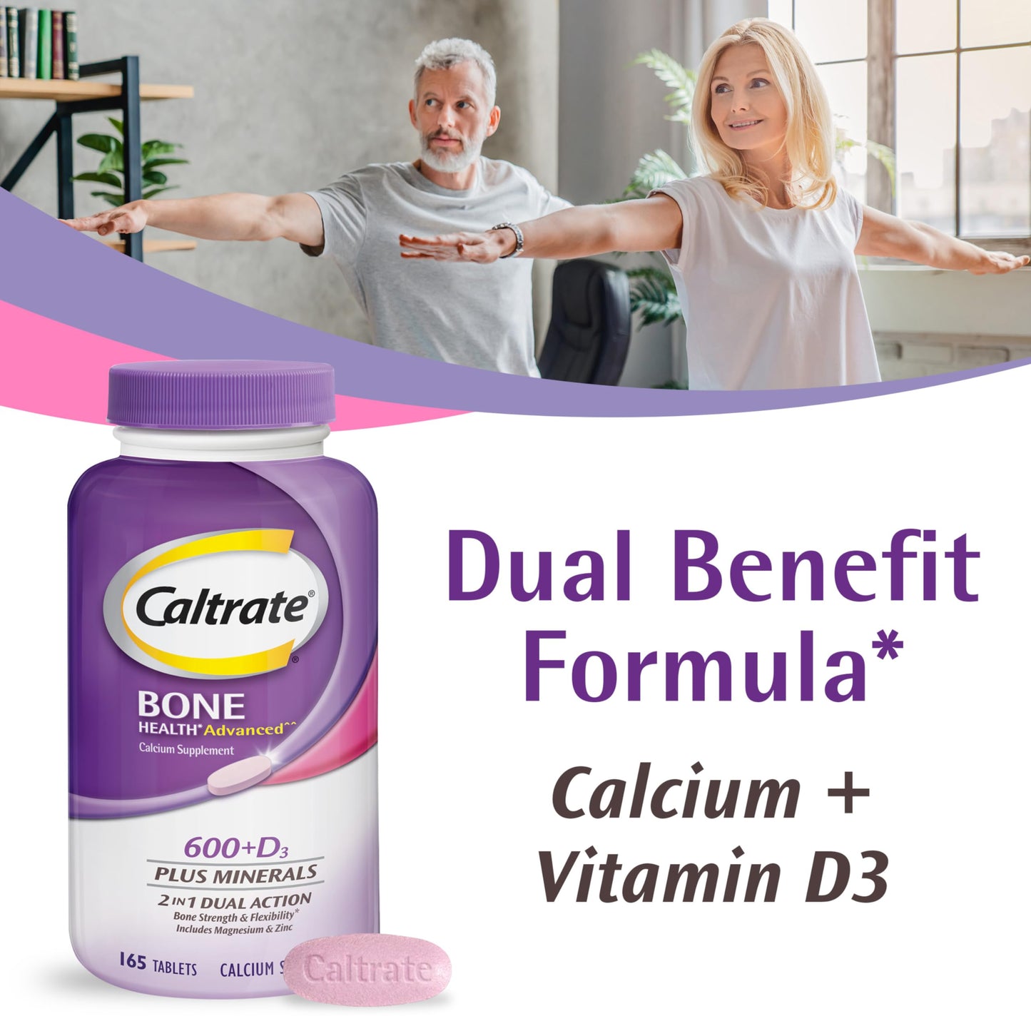 Caltrate 600 Plus D3 Minerals - Calcium & Vitamin D Tablets, 165 Count