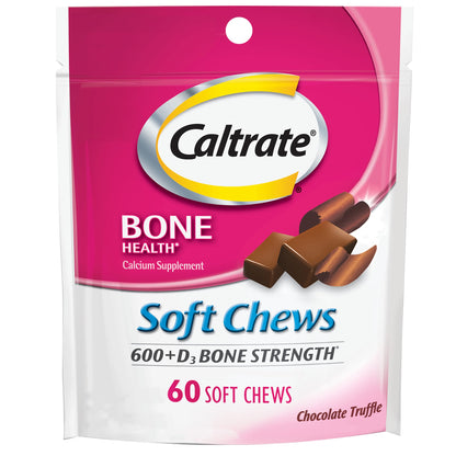 Caltrate 600+D3 Soft Chews – Chocolate Truffle, 60 Count