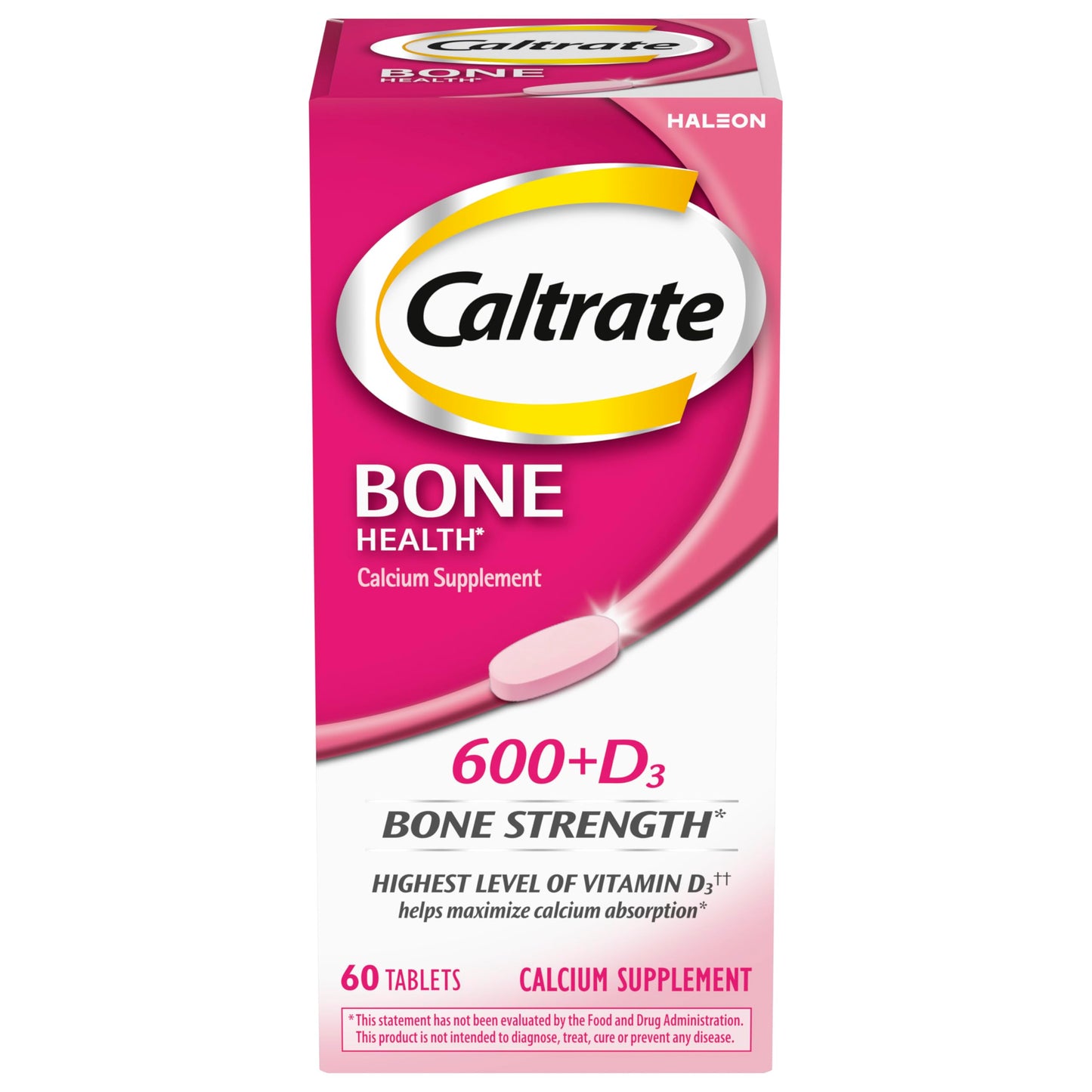 Caltrate 600 Plus D3 Calcium & Vitamin D Tablets – 60 Count | Bone Health