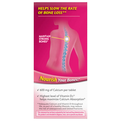 Caltrate 600 Plus D3 Calcium & Vitamin D Tablets – 60 Count | Bone Health