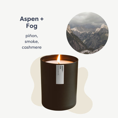 Calyan Wax Co. Aspen & Fog Scented Candle – 75 Hour Burn, Luxury Non-Toxic Soy, Black Tumbler Jar 10.2oz