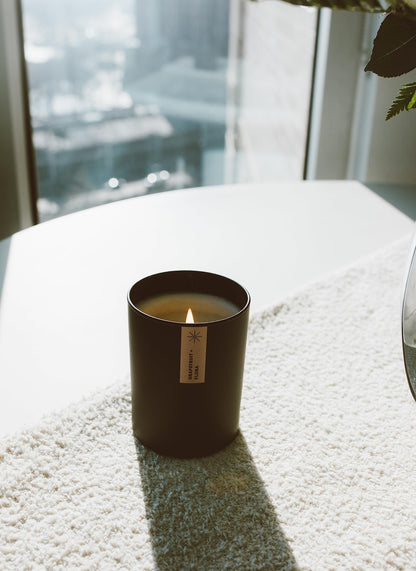 Calyan Wax Co. Aspen & Fog Scented Candle – 75 Hour Burn, Luxury Non-Toxic Soy, Black Tumbler Jar 10.2oz