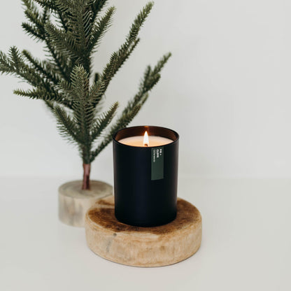 Calyan Wax Co. Fir & Clove Scented Candle – 75 Hour Burn, 10.2oz Black Tumbler