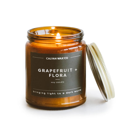 Calyan Wax Co. Grapefruit & Flora – 57 Hour Burn, Non-Toxic Soy Candle