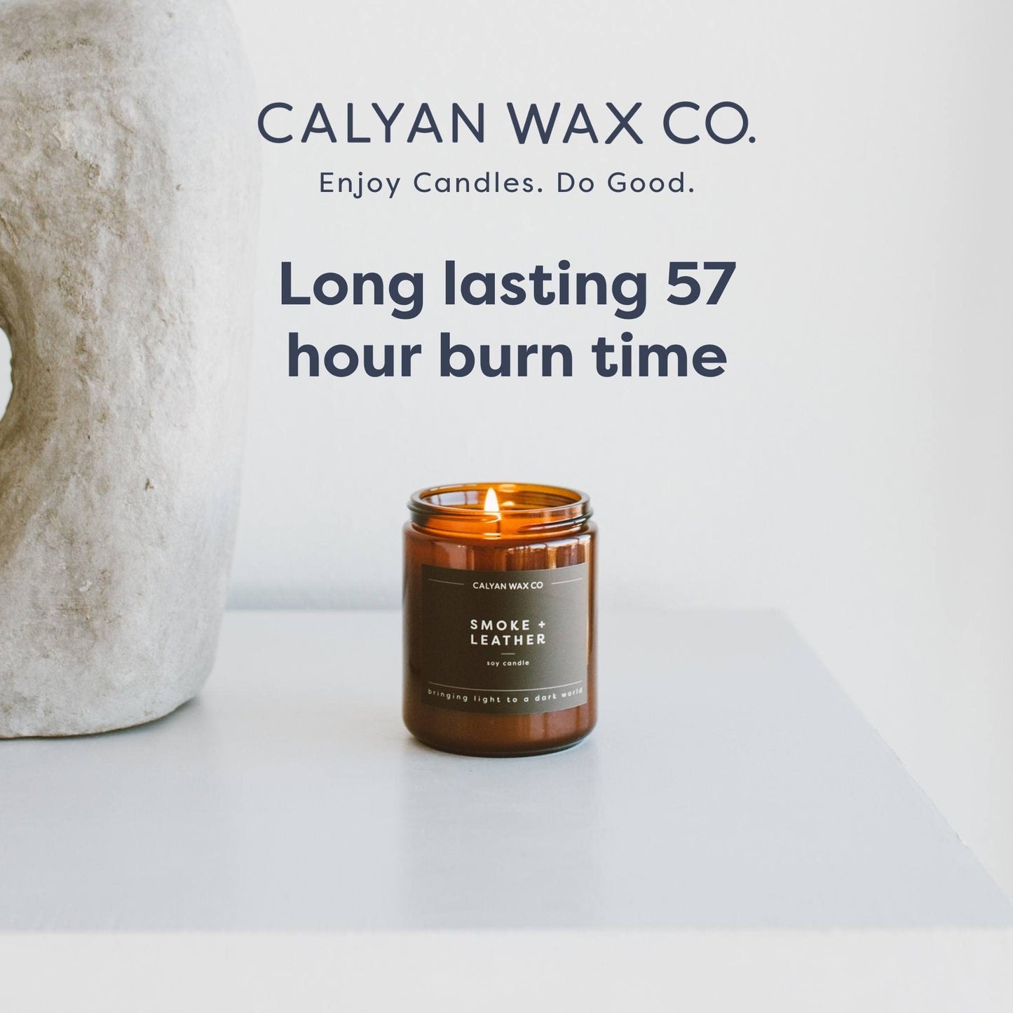Calyan Wax Co. Grapefruit & Flora – 57 Hour Burn, Non-Toxic Soy Candle