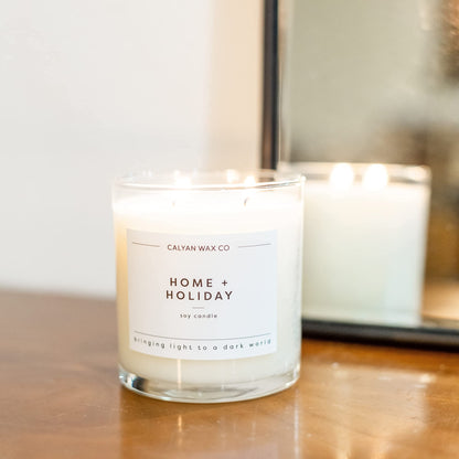 Calyan Wax Co. Home & Holiday 2 Wick Candle – 37h Burn, 8.8oz Jar