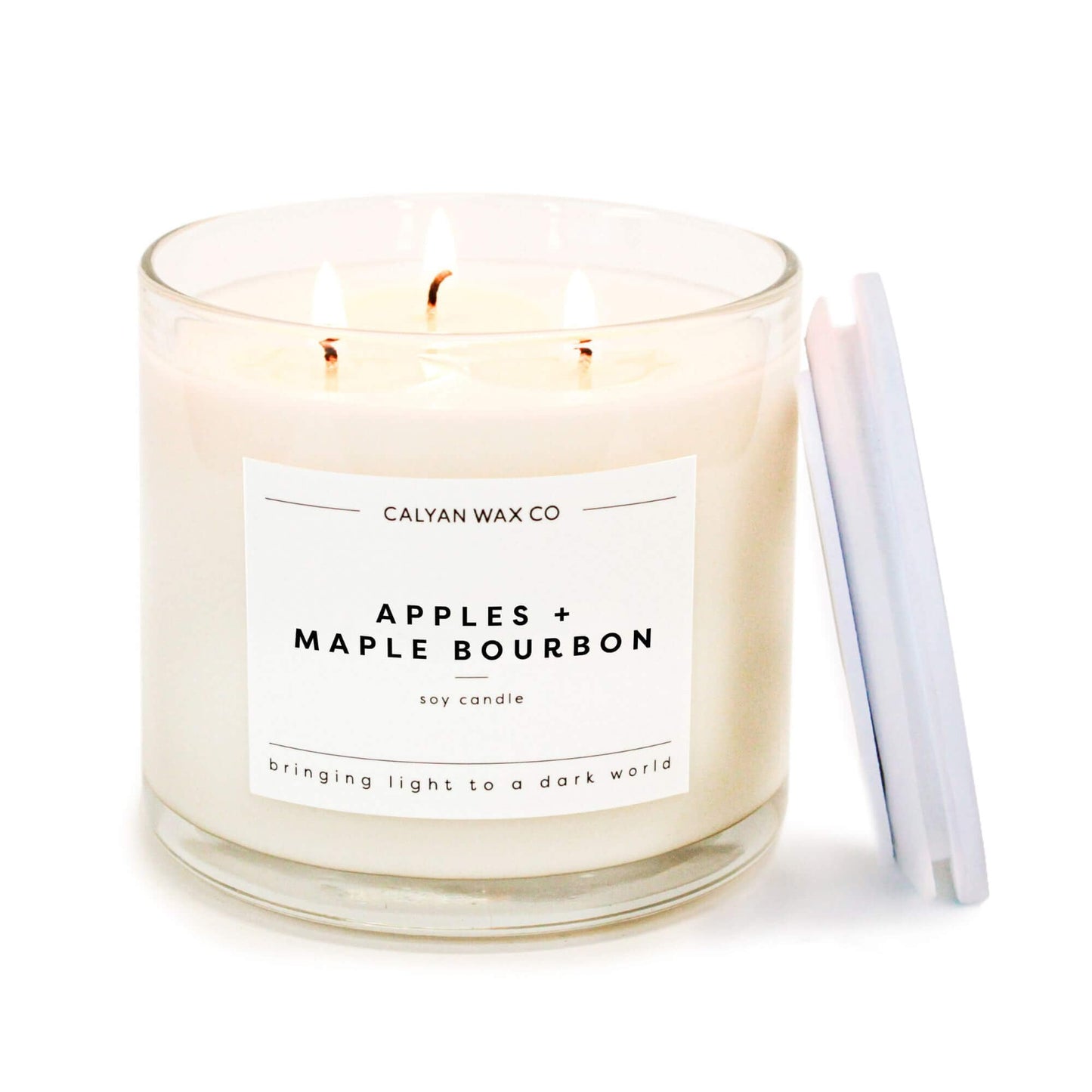 Calyan Wax Co. Apples & Maple Bourbon 3 Wick Soy Candle – 14.9oz