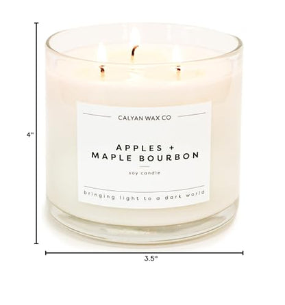 Calyan Wax Co. Apples & Maple Bourbon 3 Wick Soy Candle – 14.9oz
