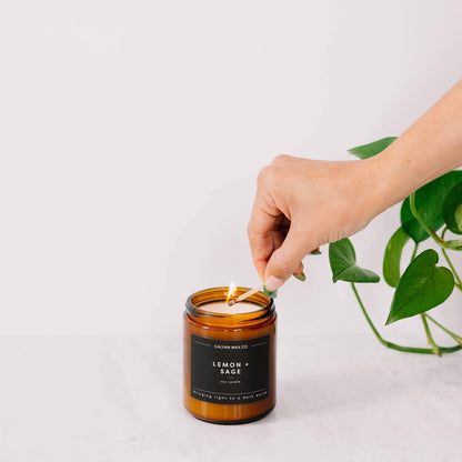 Calyan Wax Co. Apples & Maple Bourbon Soy Candle – 57 Hour Burn, Amber Jar, 7.2oz