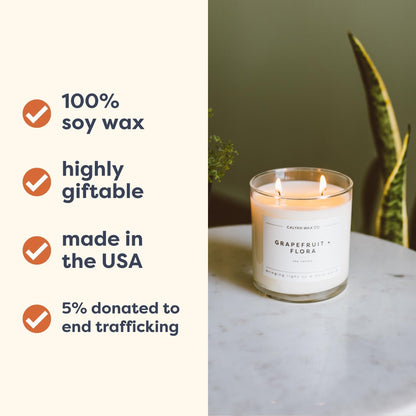 Calyan Wax Co. Evergreen & Eucalyptus 2-Wick Candle - 37-Hour Burn, Non-Toxic Soy, 8.8oz