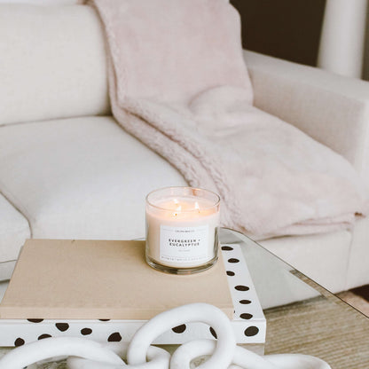 Calyan Wax Co. Evergreen & Eucalyptus 3-Wick Soy Candle – 14.9oz, 43h Burn