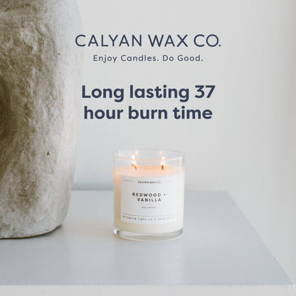 Calyan Wax Co. Grapefruit & Flora 2-Wick Candle - 37 Hr Burn | Non-Toxic Soy 8.8oz Jar