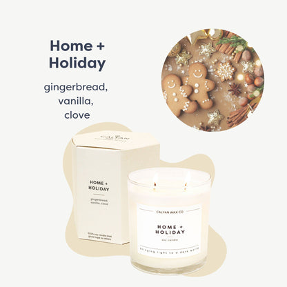 Calyan Wax Co. Home & Holiday 2 Wick Candle – 37h Burn, 8.8oz Jar
