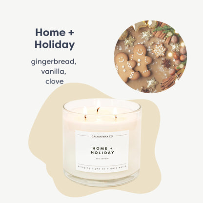 Calyan Wax Co. 3-Wick Soy Candle – 14.9oz Home & Holiday