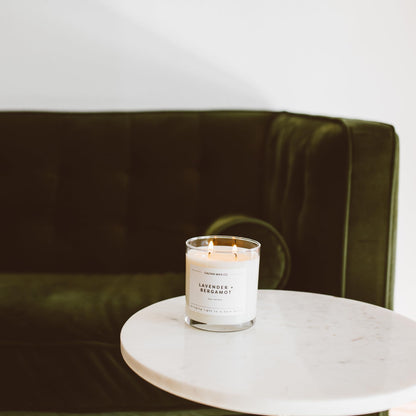 Calyan Wax Co. Lavender & Bergamot 2 Wick Candle | 37h Burn, Non-Toxic Soy, 8.8oz