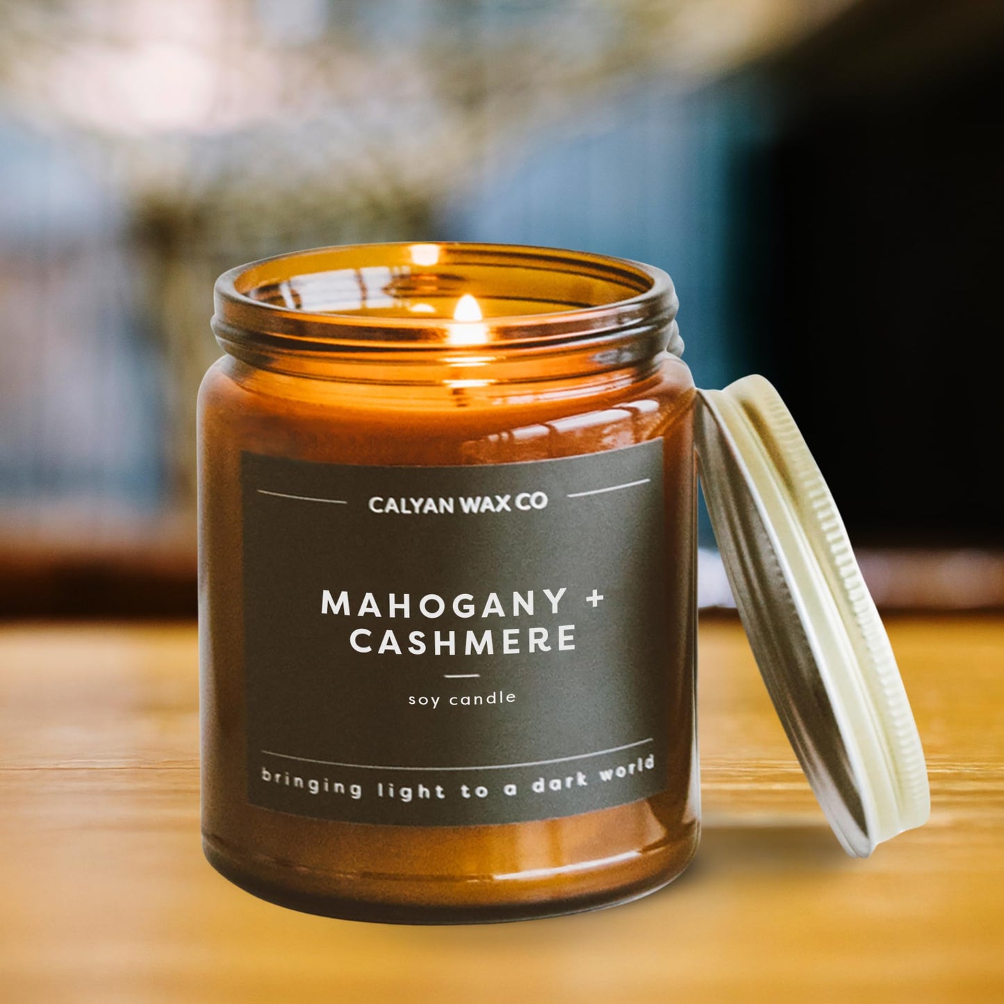 Calyan Wax Co. Mahogany & Cashmere Candle - 57-Hour Burn - 7.2oz Soy Wax